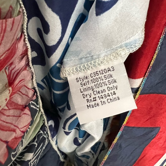 Johnny Was multicolor boho floral print patchwork silk dunas dress size XL - Picture 10 of 13